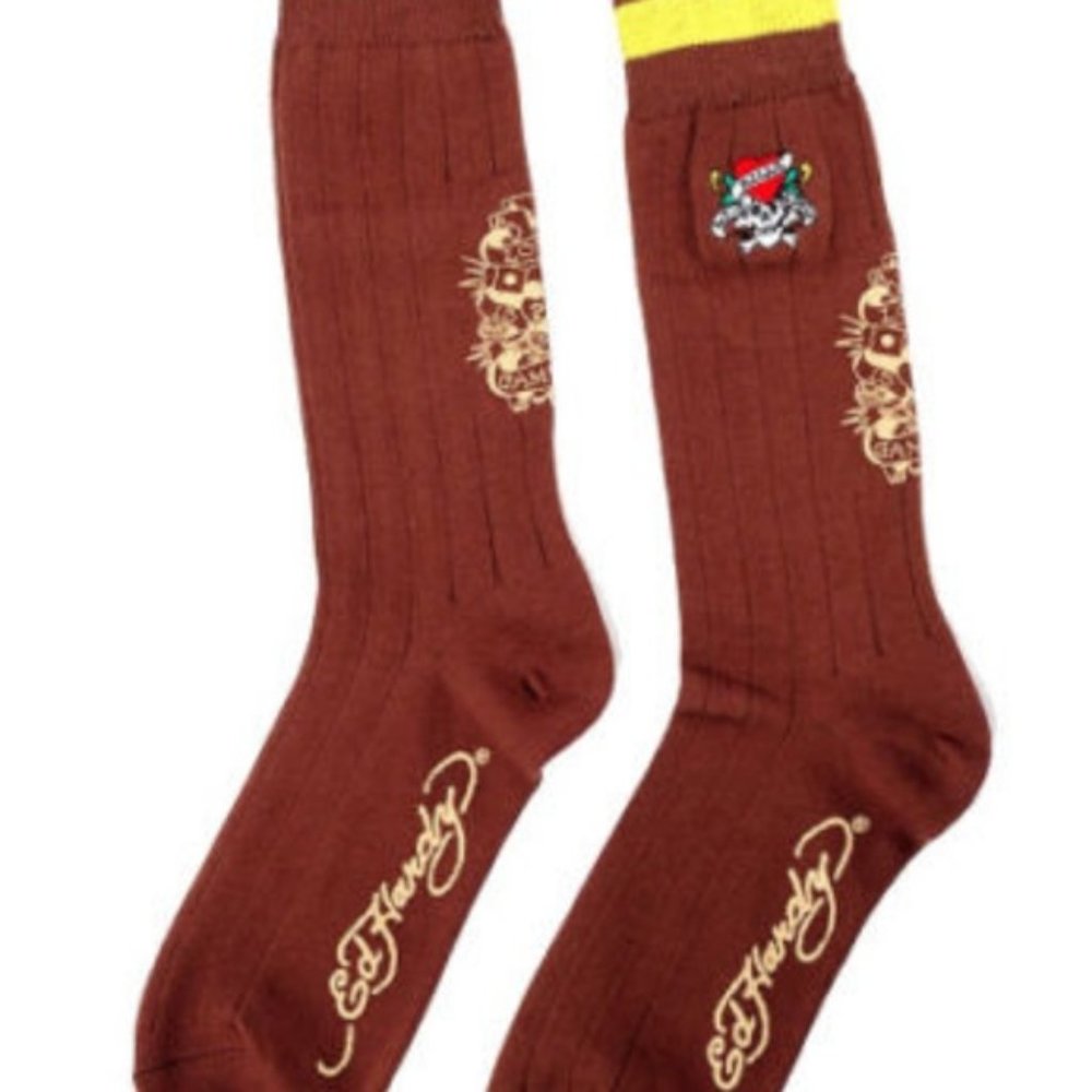 3 Pair NWT Ed Hardy Mens Socks Size 10 - 13 Mixed Designs - Picture 4 of 7